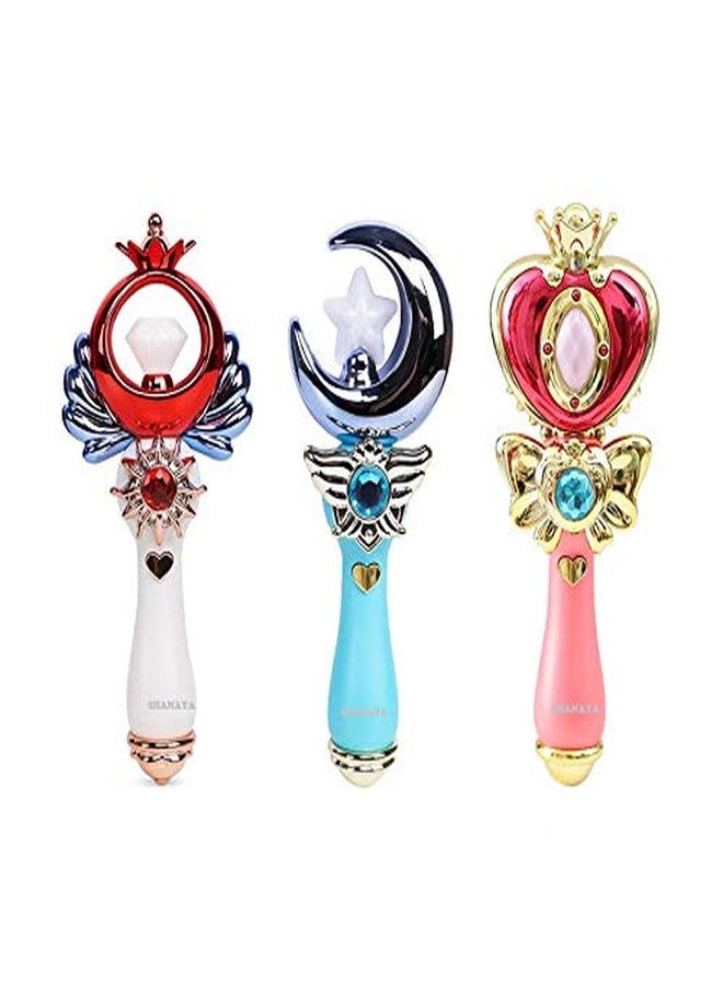 SHANAYA Plastic Electronic Magical Fairy Princess Wand Stick with Led Lights, Music & Glossy Shine Toy, Multicolour, 3 Years Old and Up, (Pack of 1 Assorted) - Image 1